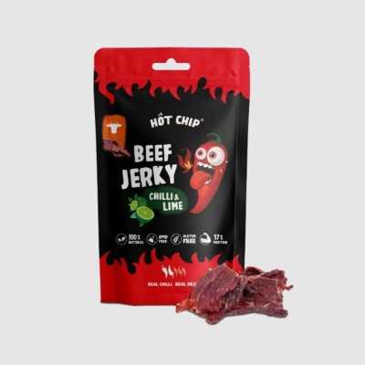 Hot Chip Beef Jerky Chilli & Lime - carne di manzo essiccata piccante