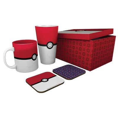 POKEMON - Pck Bicchiere XXL + Tazza + 2 Sottobicchieri "Pokéball"