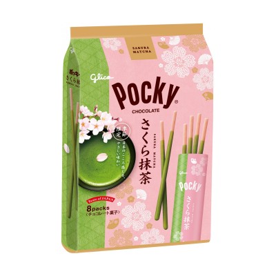 Pocky Sakura Matcha confezione maxi (8 Pacchetti)