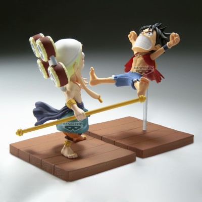 ONE PIECE - Monkey.D.Luffy & Enel Log Stories World Collectable Figure Banpresto PVC Figure 8 x 7 cm
