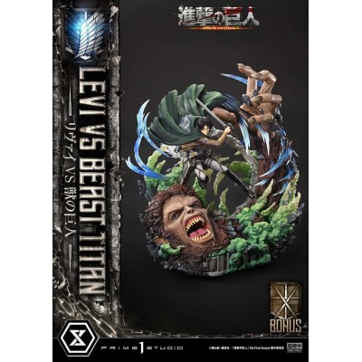 ATTACK ON TITAN - Levi Versus Beast Titan Bonus Edition Ultimate Premium Masterline Series Statue 1/4 Prime 1 Studio 73 cm