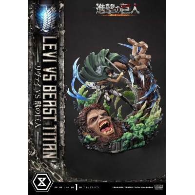 ATTACK ON TITAN - Levi Versus Beast Titan Bonus Edition Ultimate Premium Masterline Series Statue 1/4 Prime 1 Studio 73 cm