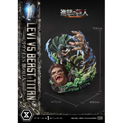 ATTACK ON TITAN - Levi Versus Beast Titan Bonus Edition Ultimate Premium Masterline Series Statue 1/4 Prime 1 Studio 73 cm