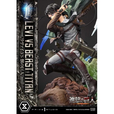 ATTACK ON TITAN - Levi Versus Beast Titan Bonus Edition Ultimate Premium Masterline Series Statue 1/4 Prime 1 Studio 73 cm