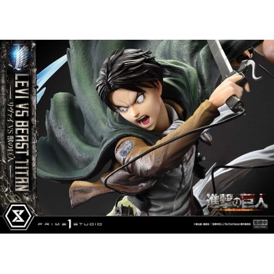 ATTACK ON TITAN - Levi Versus Beast Titan Bonus Edition Ultimate Premium Masterline Series Statue 1/4 Prime 1 Studio 73 cm