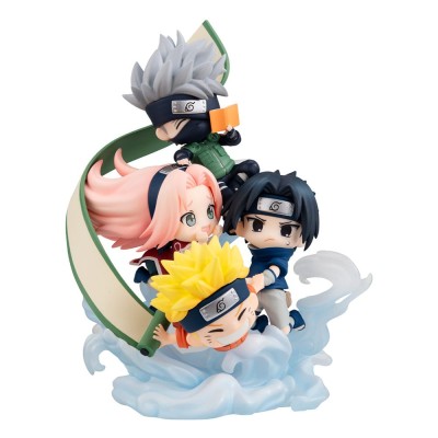 NARUTO SHIPPUDEN - Gather here, Team 7 FigUnity PVC Mini Figure (with gift) Megahouse 13 cm