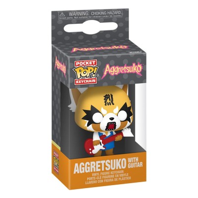 SANRIO AGGRETSUKO - Aggretsuko w/Guitar Sanrio Funko Keychains 4 cm