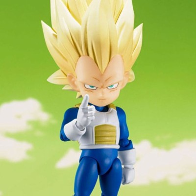 DRAGON BALL - Super Saiyan Level 3 Vegeta (mini) Daima S.H.Figuarts Bandai Action Figure 8 cm