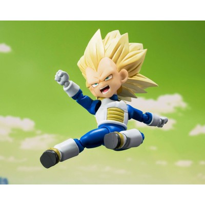 DRAGON BALL - Super Saiyan Level 3 Vegeta (mini) Daima S.H.Figuarts Bandai Action Figure 8 cm