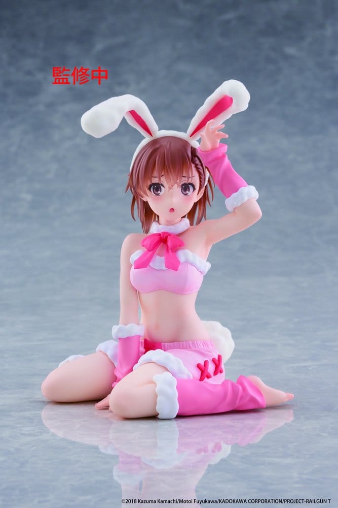 A CERTAIN SCIENTIFIC RAILGUN - Mikoto Misaka (Fluffy Bunny Ver.) Moflock Taito PVC Figure 13 cm
