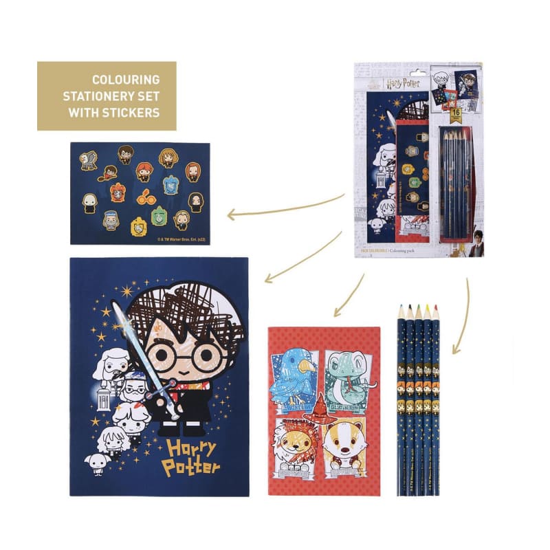 HARRY POTTER - Set cartoleria da colorare