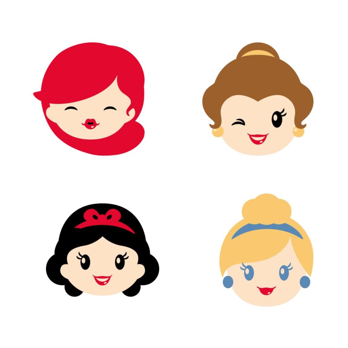 DISNEY - Set di 4 gomme delle principesse