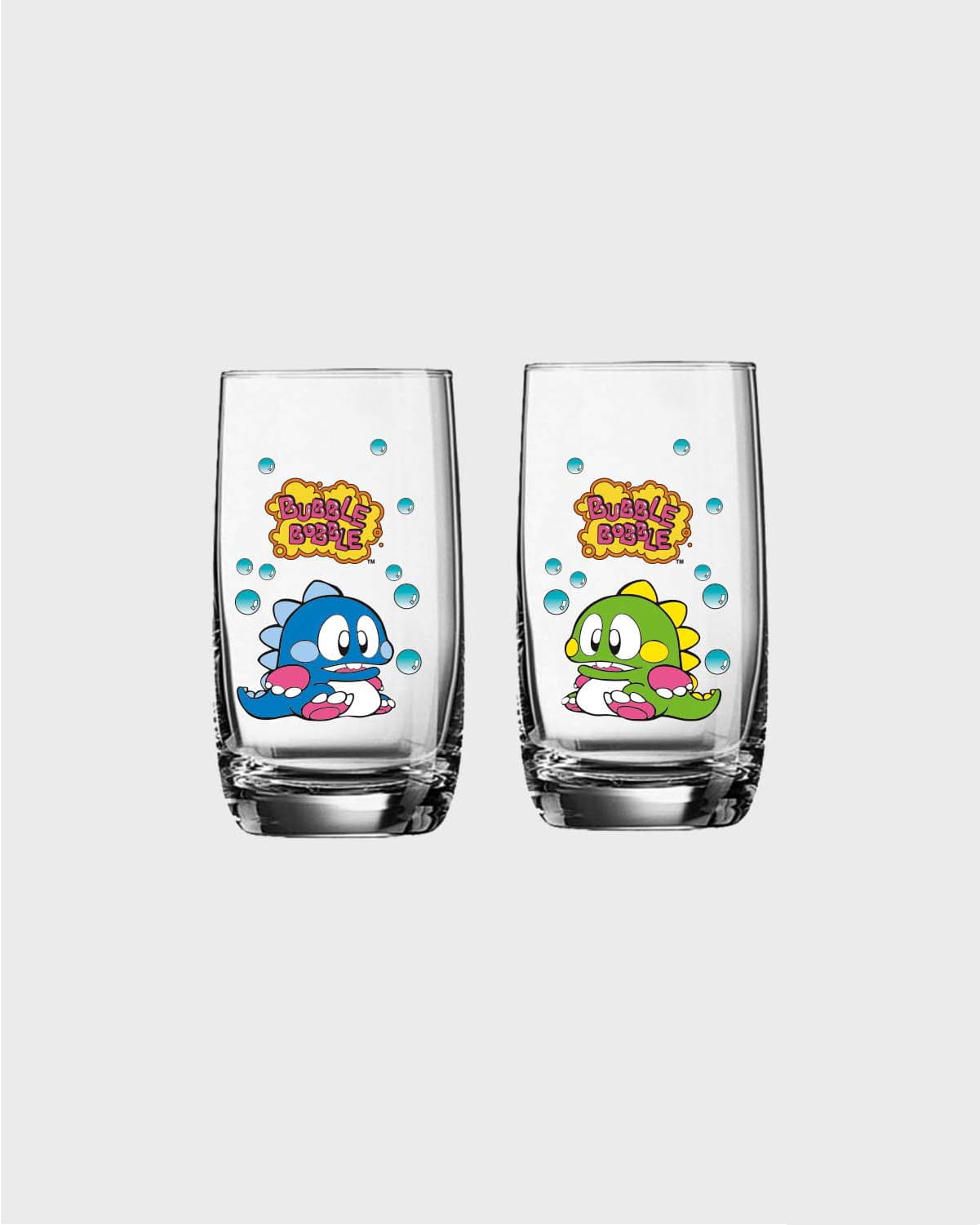Bubble Bobble "Bub and Bob" - set di bicchieri in vetro 330 ml