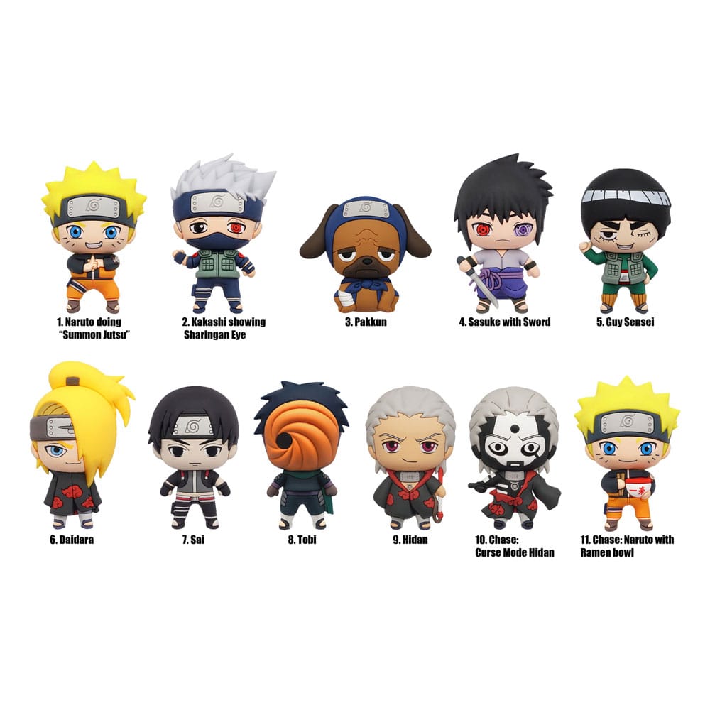 NARUTO SHIPPUDEN - 3D PVC Bag Clips Series 3 (1 clip casuale)