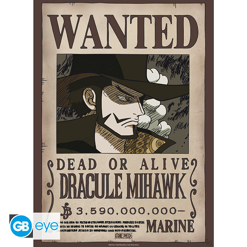 ONE PIECE Set 2 Chibi Posters Wanted Mihawk & Crocodile (52x38cm)