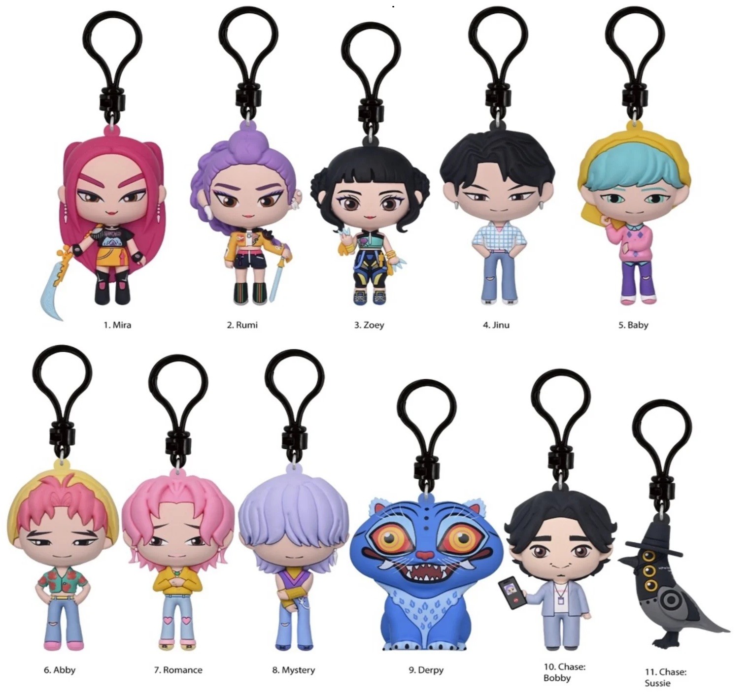 K-POP DEMON HUNTERS - 3D PVC Bag Clip (1 clip casuale)