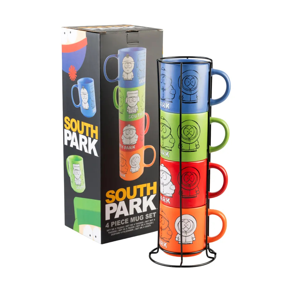SOUTH PARK - Set 4 Tazze 300 ml con supporto