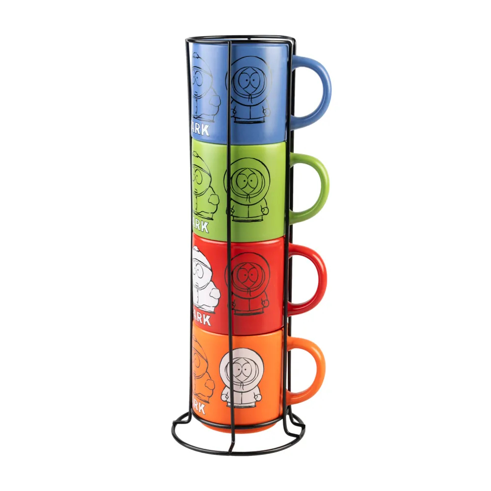 SOUTH PARK - Set 4 Tazze 300 ml con supporto