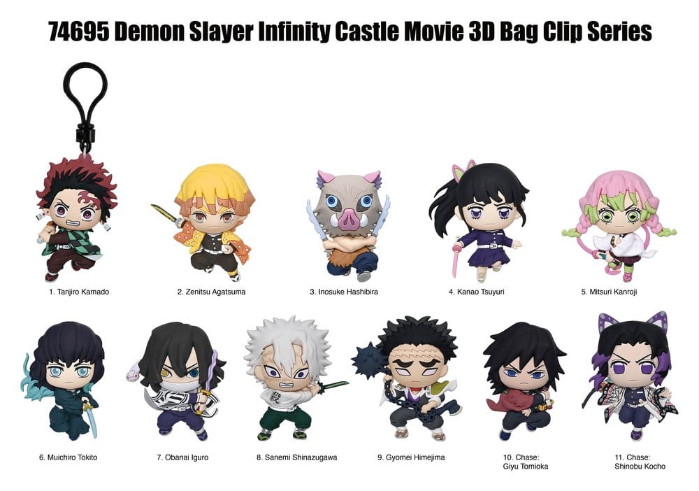 DEMON SLAYER - Foam Bag Clips Infinity Castle Serie 1 (1 clip casuale)
