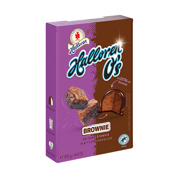Halloren O’s - Praline Brownie 125 g - Snack al cioccolato