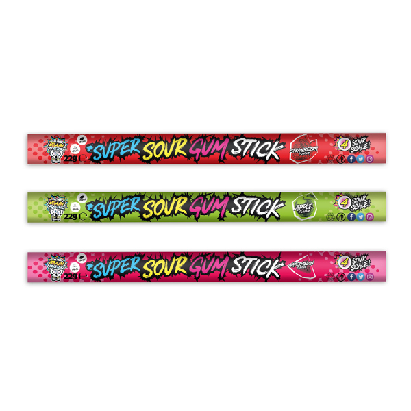 Brain Blasterz Super Sour Gum Stick - Gomma da masticare super aspra
