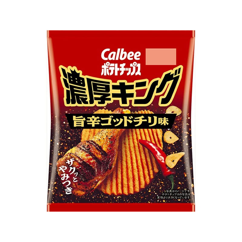 Potato chips rich king Uma-Kara Spicy God Chilli - patatine giapponesi al peperoncino piccante 52 g