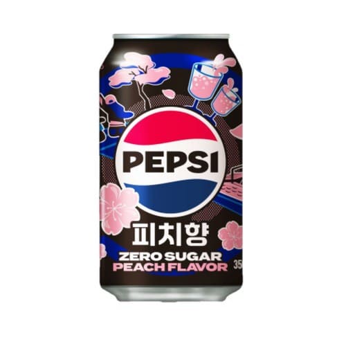 Pepsi Zero Sugar White Peach - bevanda gassata coreana alla pesca bianca 355 ml
