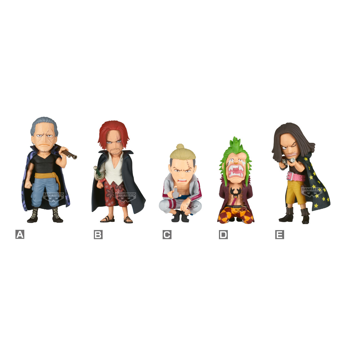ONE PIECE - Red Hair Pirates vs Bartolomeo World Collectable Figure Pacco Completo 5 cm