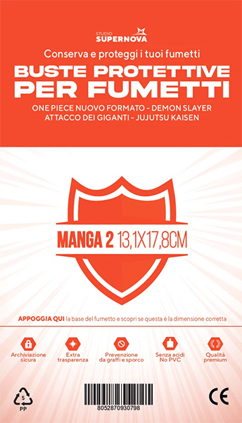 STUDIO SUPERNOVA - 100 Buste protettive manga 2 (13,1 x 17,8)