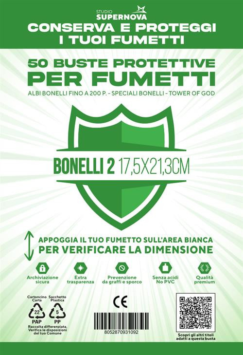 STUDIO SUPERNOVA - 50 Buste protettive Bonelli 2 (17,5 X 21,3)