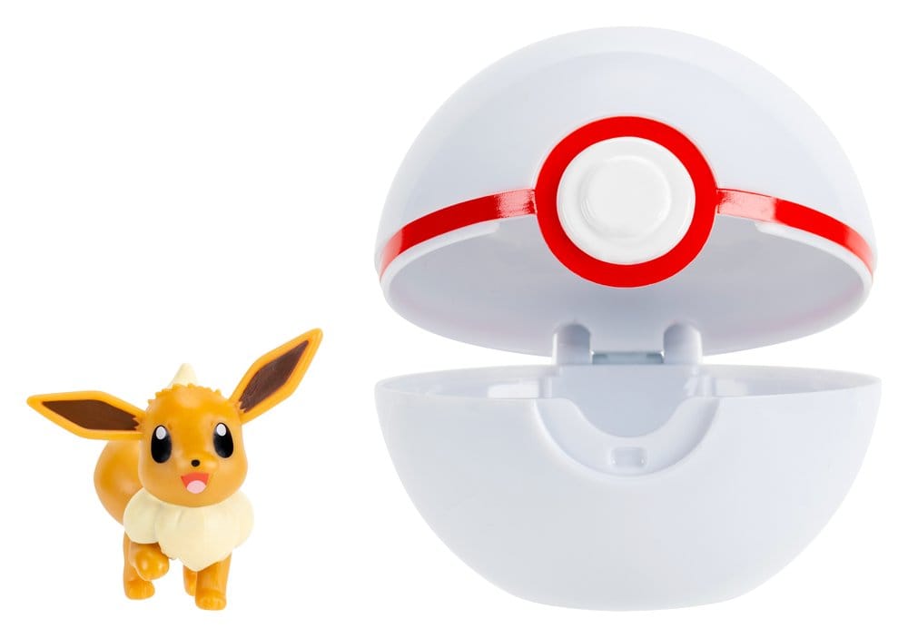 POKÉMON - Clip 'N' Go Eevee & Premier Ball Jazwares PVC Figure