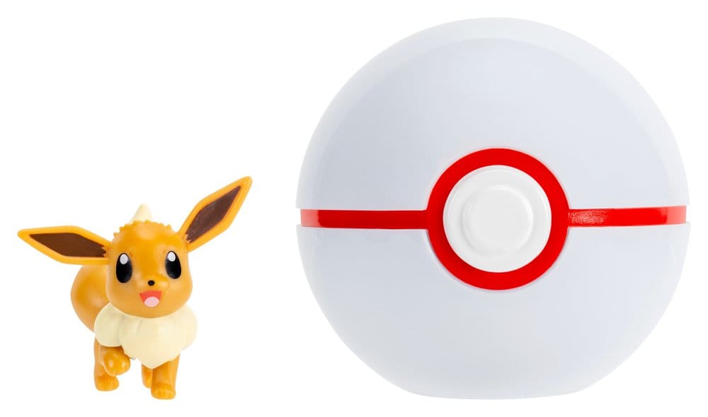 POKÉMON - Clip 'N' Go Eevee & Premier Ball Jazwares PVC Figure