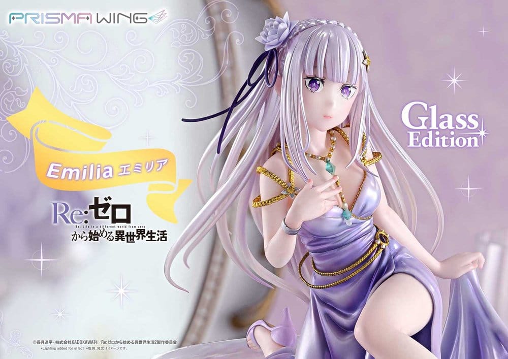 RE:ZERO - Emilia Glass Edition 1/7 Prisma Wing Statue Prime 1 Studio PVC Figure 29 cm