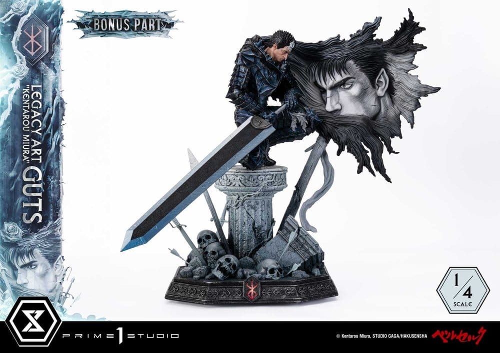 BERSERK - Guts Bonus Version Legacy Art "Kentarou Miura" Statue 1/4 Prime 1 Studio 74 cm
