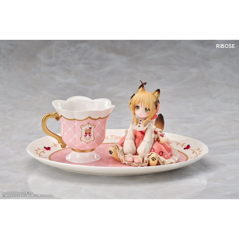 ORIGINAL CHARACTER - DLC Series Tea Time Cats Orange Cat Ribose PVC Figure 10 cm