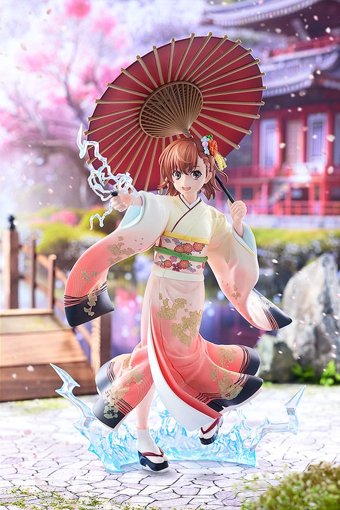 A CERTAIN SCIENTIFIC RAILGUN T - Mikoto Misaka Furisode Kimono Ver. 1/7 Kadokawa PVC Figure 28 cm