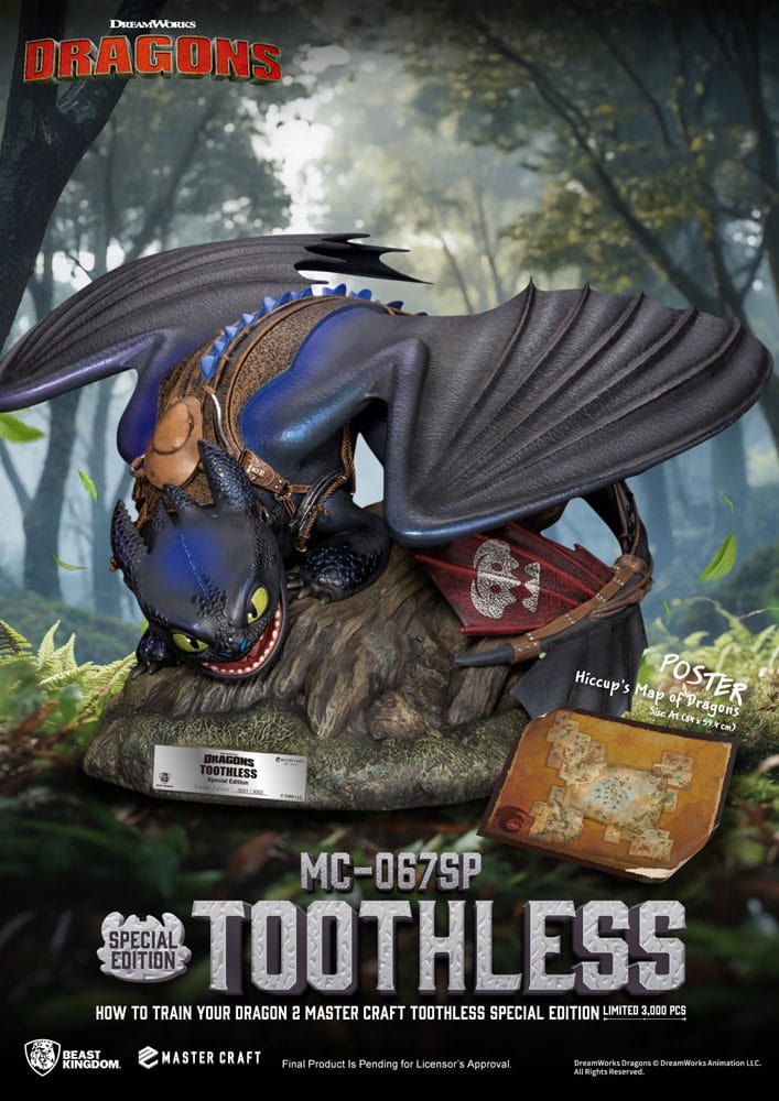 HOW TO TRAIN YOUR DRAGON - Toothless Master Craft Beast Kingdom Toys PVC Figure 38 cm