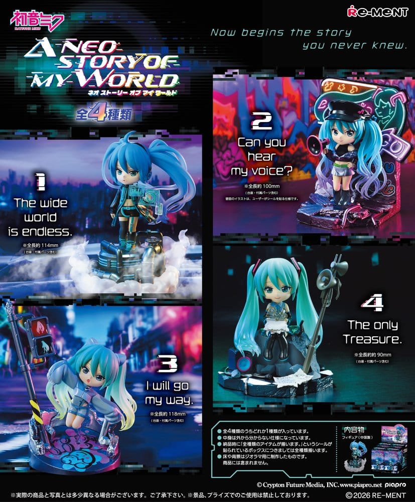 HATSUNE MIKU - Mini Figures Neo Story Re-Ment Blind Box - 1 Single Box 12 cm