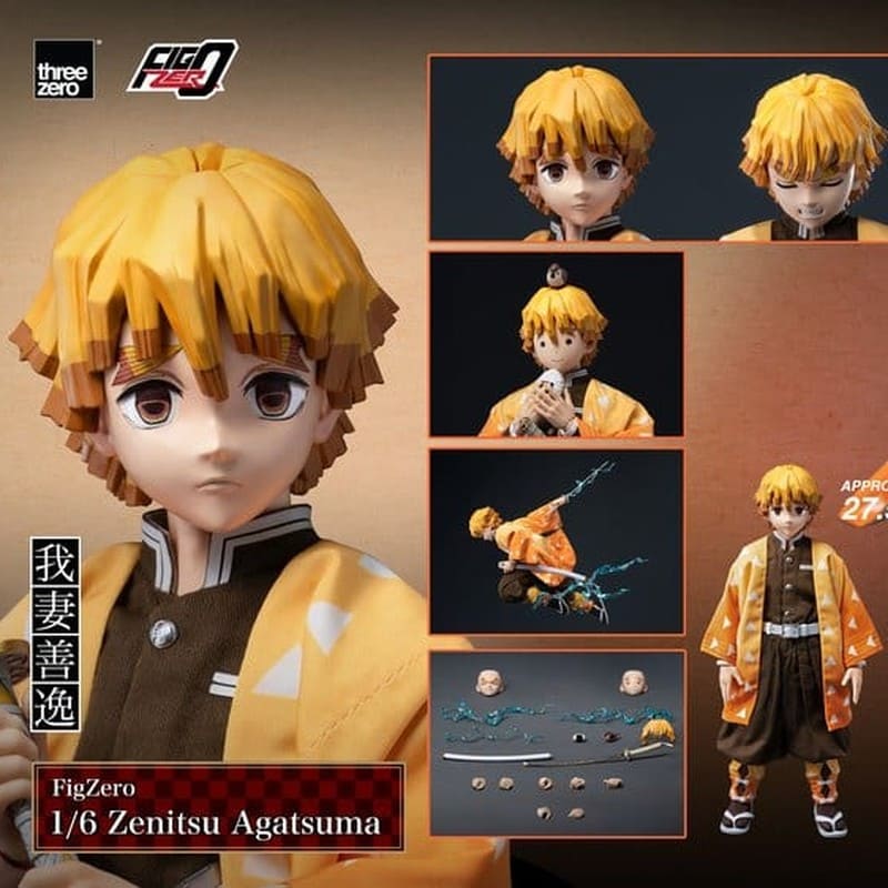 DEMON SLAYER - Zenitsu Agatsuma FigZero ThreeZero Action Figure 28 cm